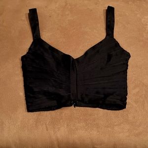 Abercrombie & Fitch Plunge Ruched Top Black Like New